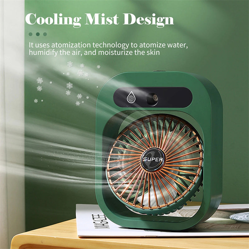 Portable USB Rechargeable Misting Fan with 3 Wind Speeds